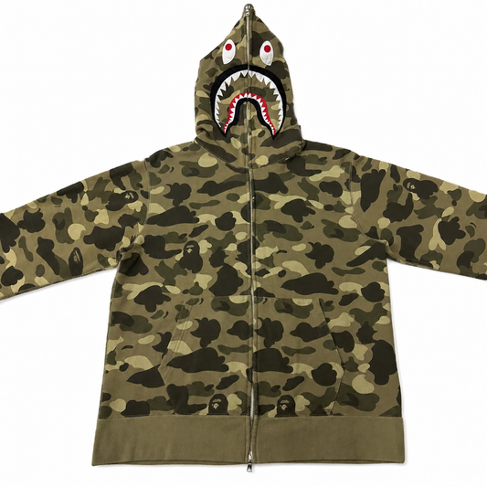 Bape Shark Hoodie Zip Up Light Camo