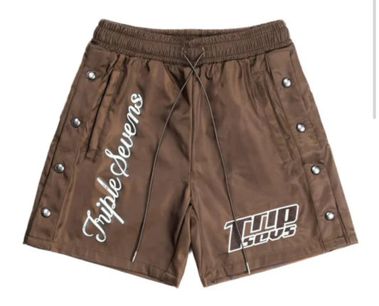 Triple Seven Nylon Brown Shorts