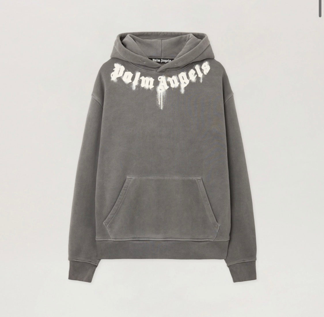 Palm Angels Spray Paint Grey Pullover Hoodie