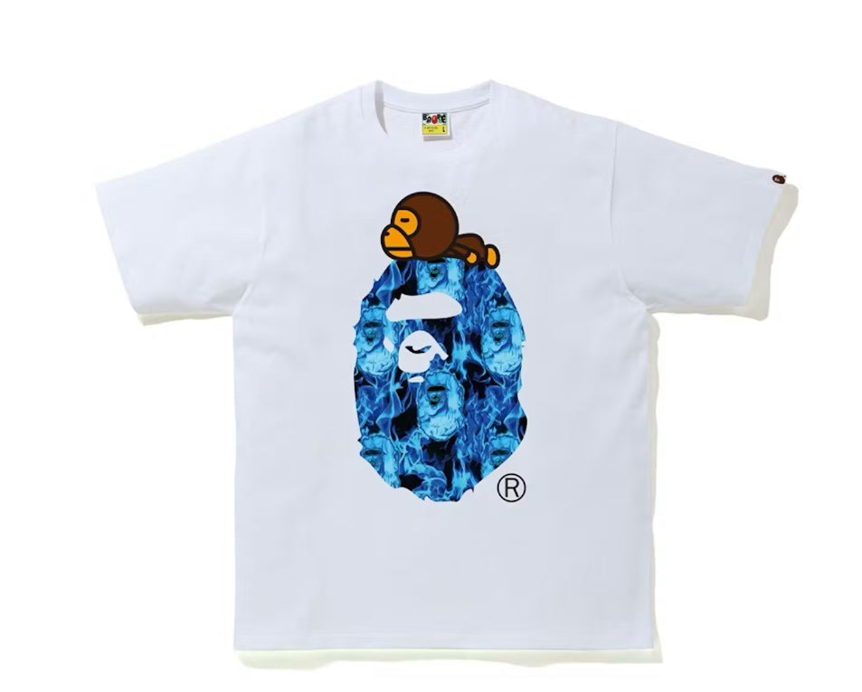Bape Flame Milo On Big Ape Tee