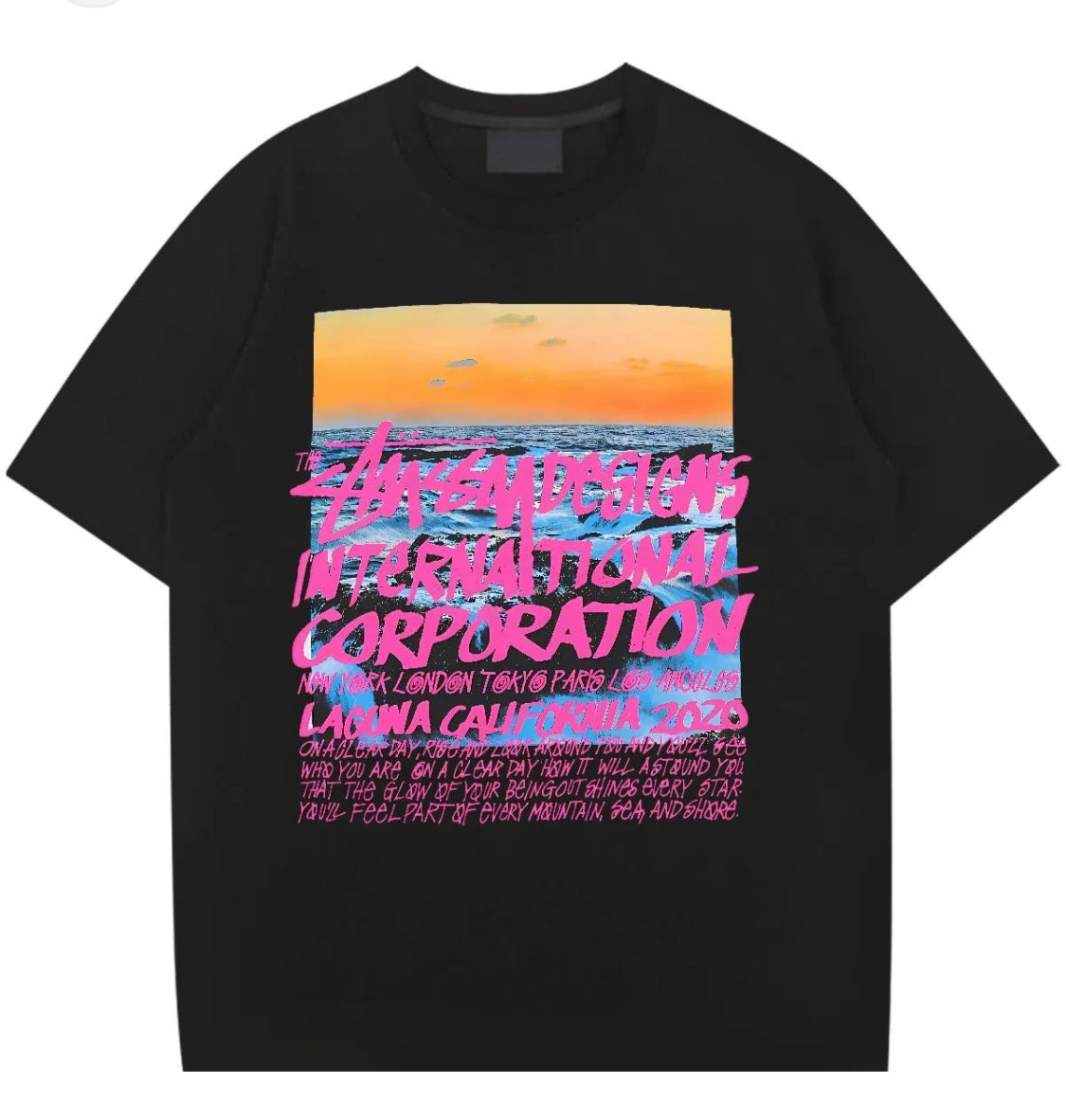 Stussy Clear Day Pink/Black Tee