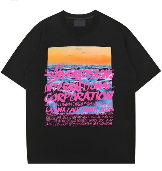 Stussy Clear Day Pink/Black Tee