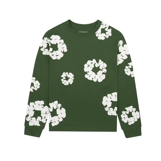 denim tears wreath long sleeve t-shirt green