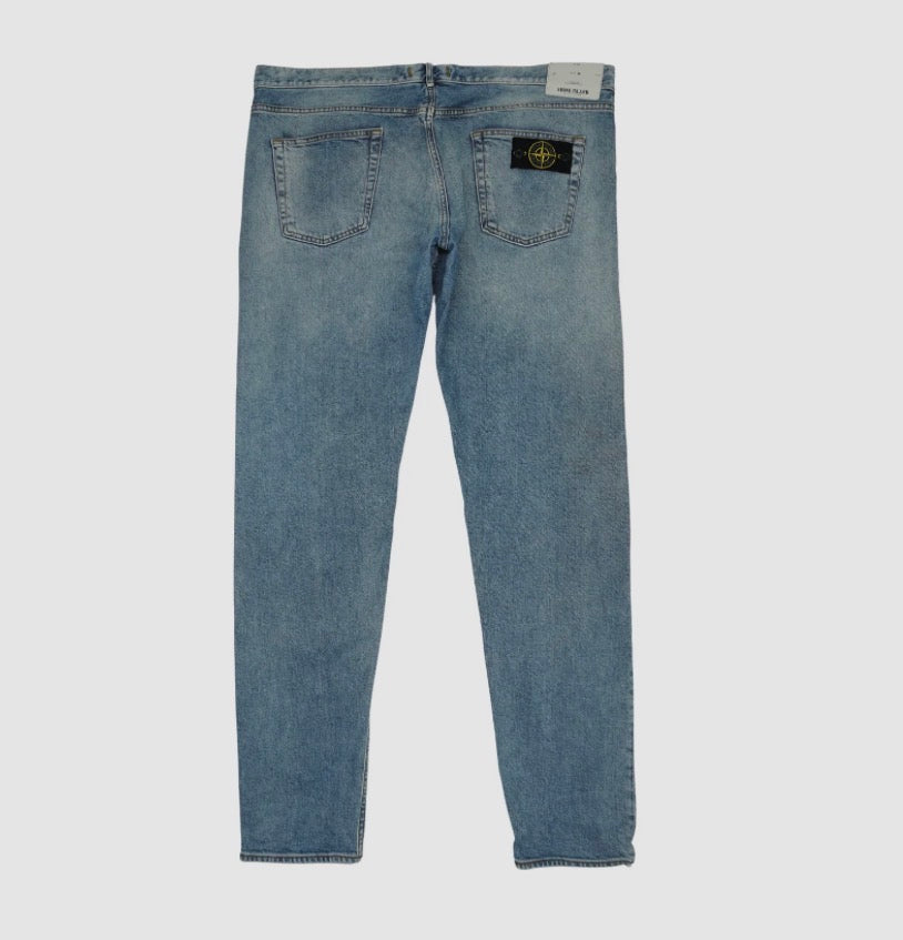 Stone Island Washed Blue Patch Jeans
