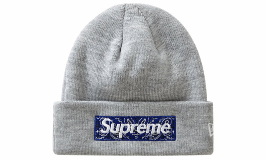 Supreme New Era Box Logo Beanie (FW19) Heather Grey