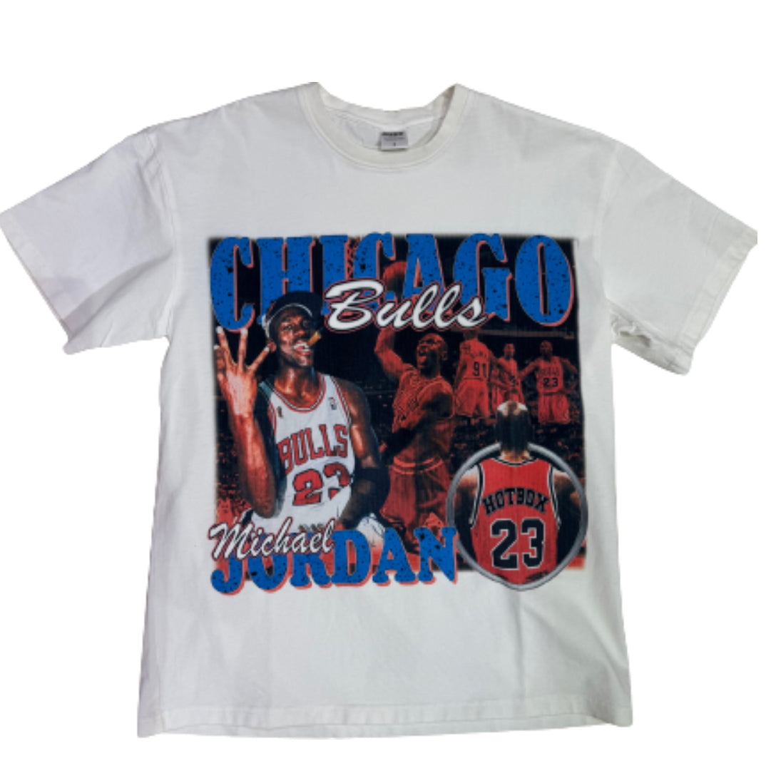 MJ Hotbox Chicago Bulls Tee (White)