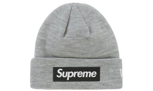 Supreme New Era Box Logo Beanie Heather Grey