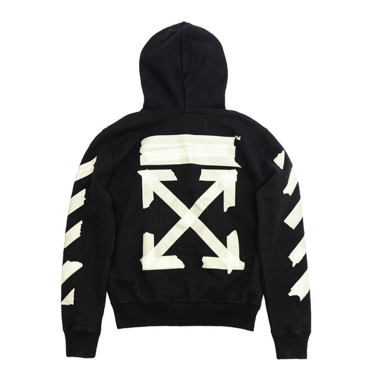 Tape Arrows Slim Zip Hoodie Black Beige