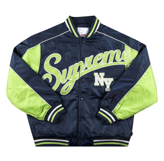 Supreme Script Varsity Jacket Navy'