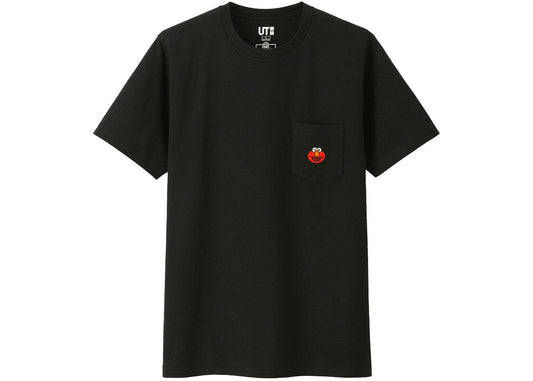 KAWS x Uniqlo x Sesame Street Elmo Pocket Tee Black