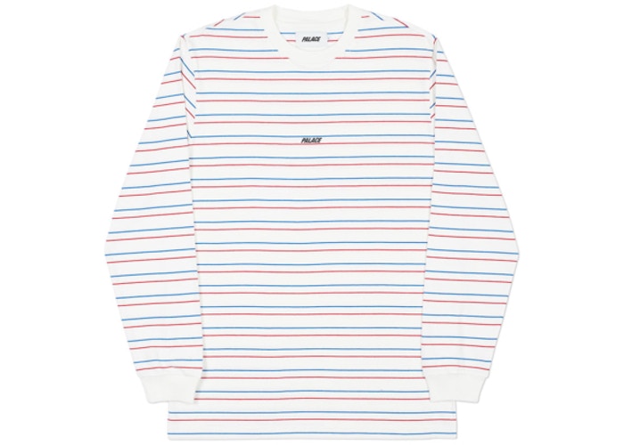 Palace Basically a Stripe Longsleeve White/Blue/Red