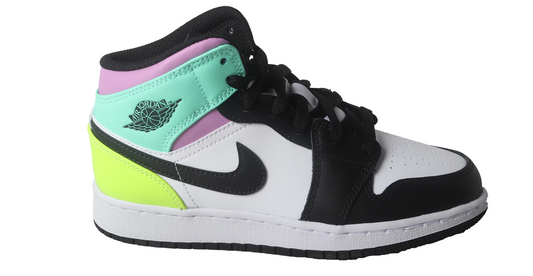 Jordan 1 Mid Pastel Black Toe (GS)