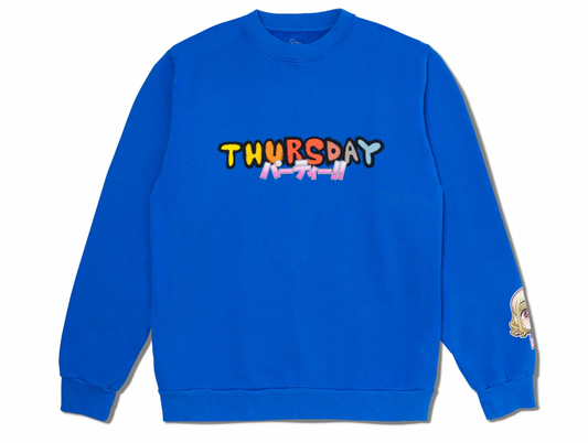 The Weeknd x Mr. Thursday Logo Crewneck Blue