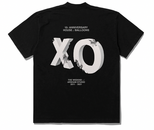 The Weeknd x Daniel Arsham House Of Balloons Eroded XO Tee Black