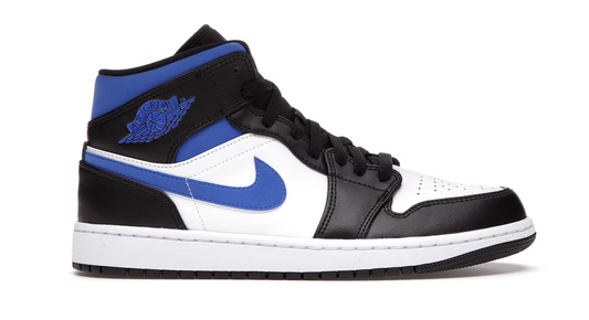 Jordan 1 Mid White Black Racer Blue