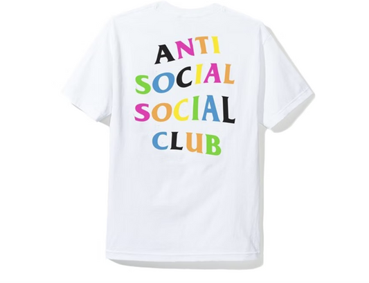 Anti Social Social Club Rainbow Logo Tee White