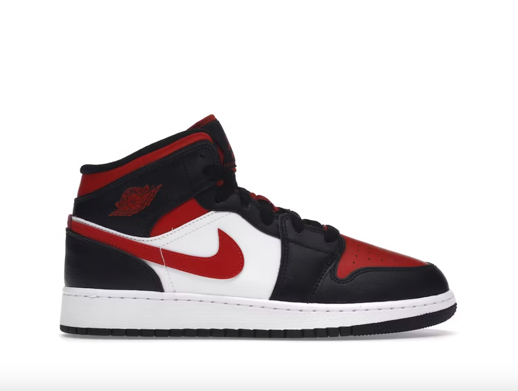 Air Jordan 1 Mid Black Fire Red (GS)