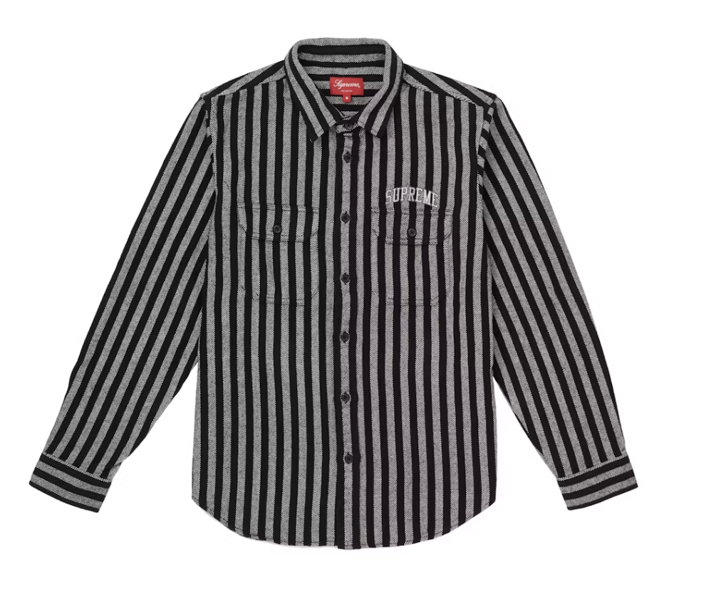 Supreme Stripe Heavyweight Flannel Shirt Black