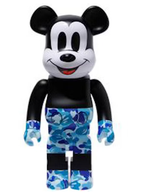 Bearbrick BAPE Mickey Mouse 1000% Black/Blue Camo