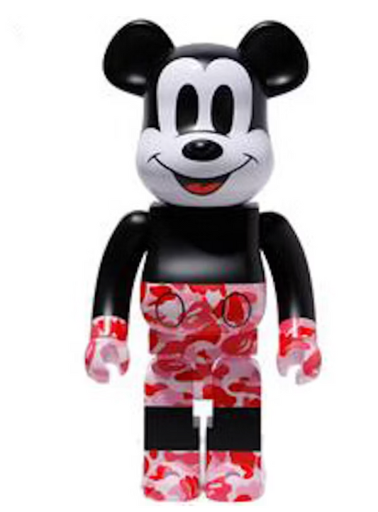 Bearbrick BAPE Mickey Mouse 1000% Black/Red Camo