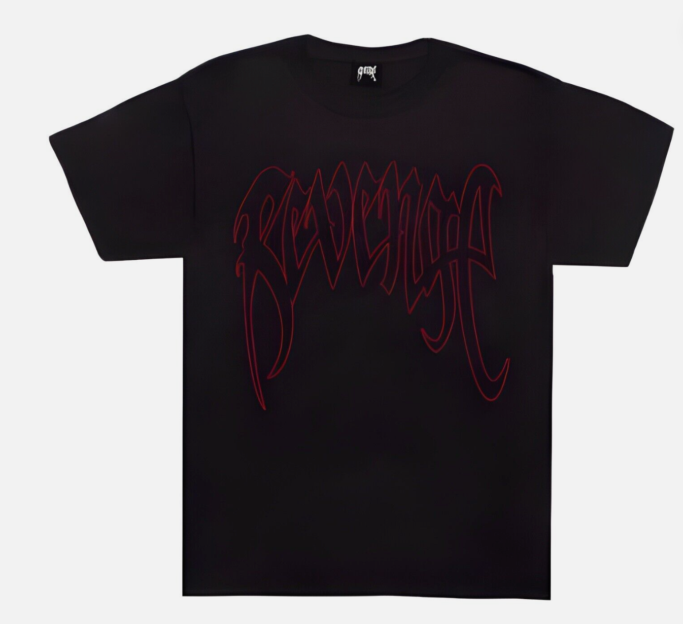 Revenge Black and Red Outline Logo Tee