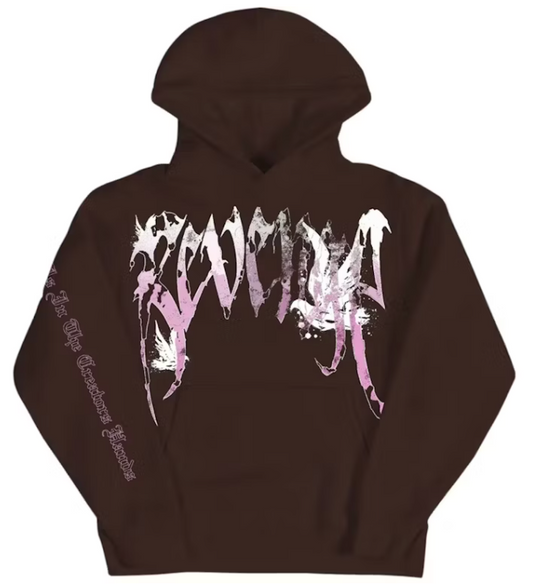Revenge Juice Wrld Graffiti Dove Hoodie Brown