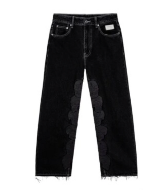 Revenge Skull Patch Denim Pant Black