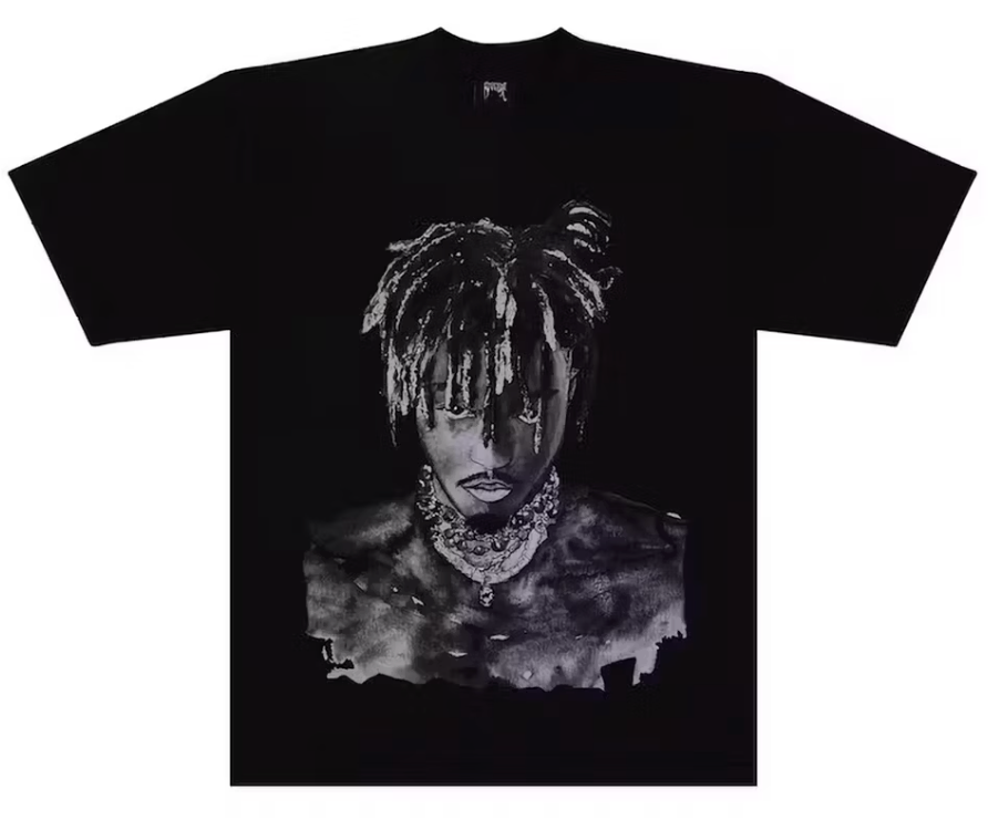Revenge Juice Wrld 999 Graphite Portrait Tee Black