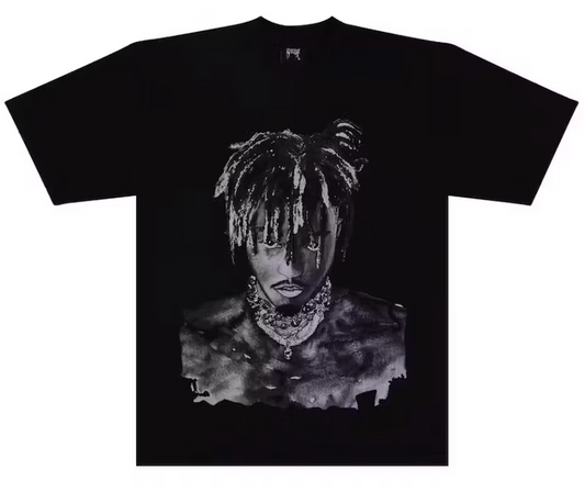 Revenge Juice Wrld 999 Graphite Portrait Tee Black