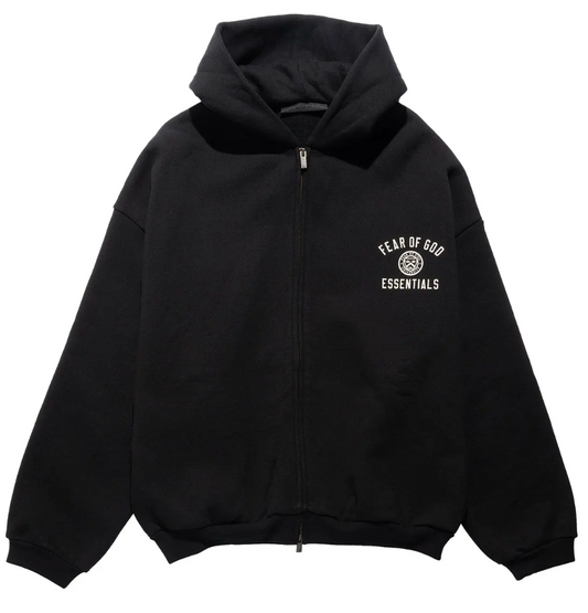 Fear of God Essentials Heavy Fleece Full Zip Hoodie 'Black'