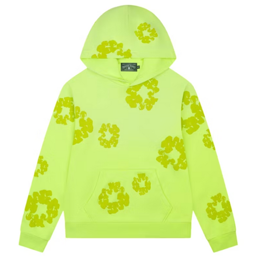 Denim Tears Mono Cotton Wreath Hoodie Neon Green