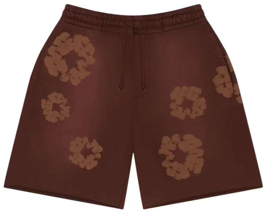 Denim Tears Mono Cotton Wreath Sweat Shorts Brown