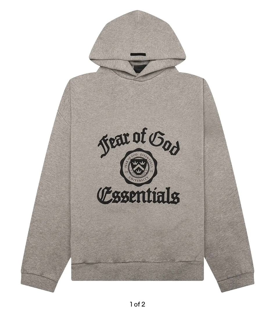 Fear of God Essentials Heavy Fleece Vintage Shrunken Hoodie 'Heather Grey'
