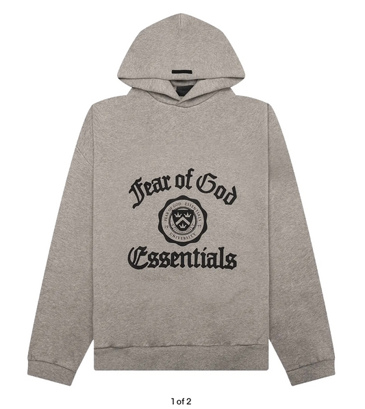 Fear of God Essentials Heavy Fleece Vintage Shrunken Hoodie 'Heather Grey'