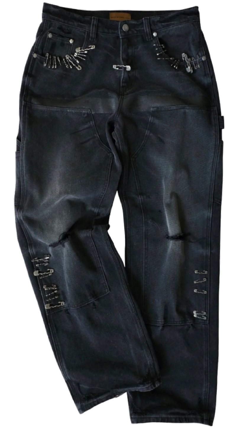 Birth of Royal Child 1920s Vintage Pin Washed Carpenter Pants