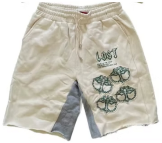 Lost Intricacy cream/green Mitt Shorts