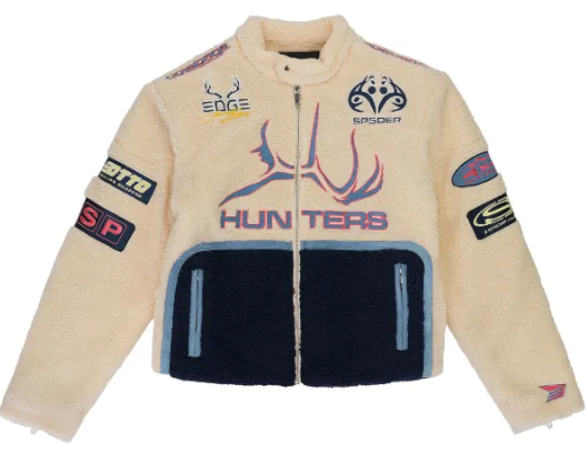 Sp5der Sherpa Hunter Moto Jacket Cream