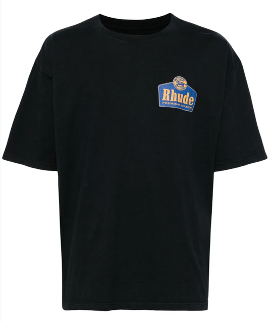 rhude premium cigars tee Black