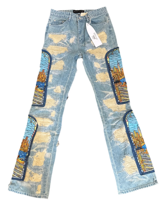 Who Decides War WDW x POTN Stained Glass Denim Jeans