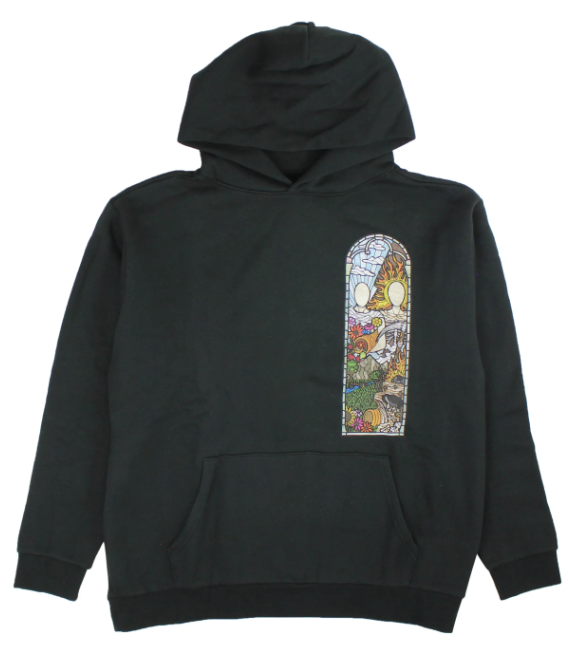 Who Decides War Stained Glass Black Hoodie
