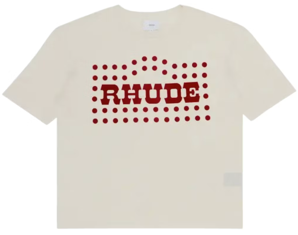 Rhude Flocked Burnout T-Shirt White