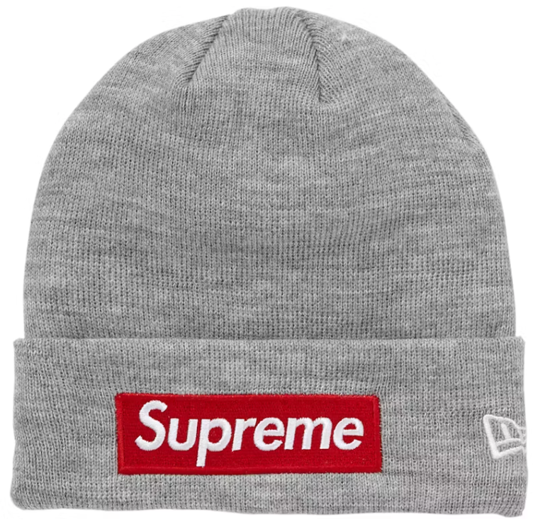 Supreme New Era Box Logo Beanie (FW18) Heather Grey