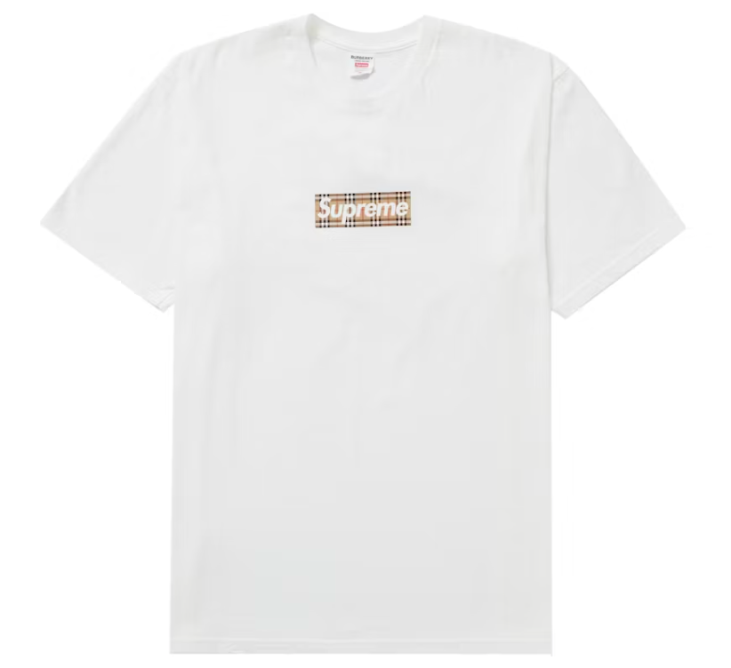 Supreme Burberry Box Logo Tee White