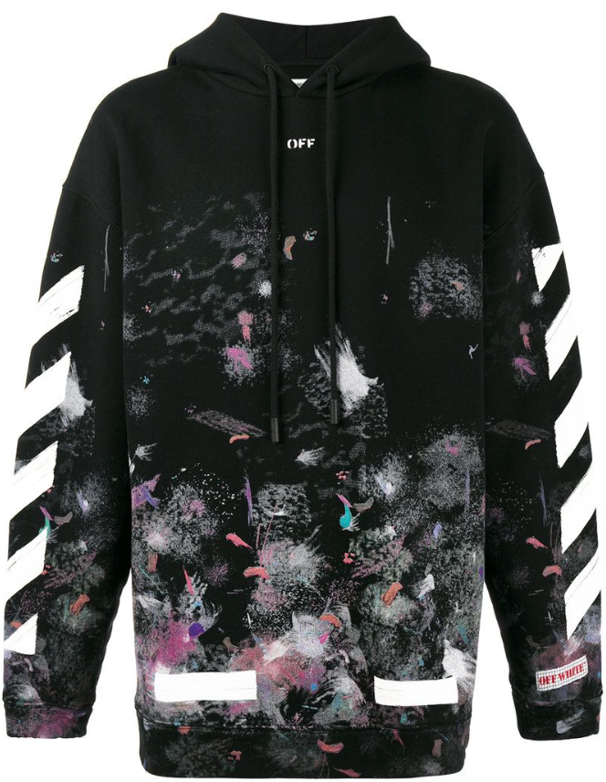 Off-White Galaxy Brush Paint Splatter Hoodie