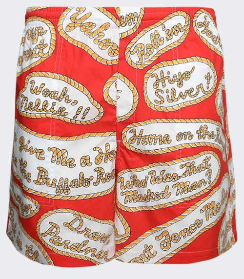 Bode Rodeo Slogans Shorts 'Red/Multicolor'
