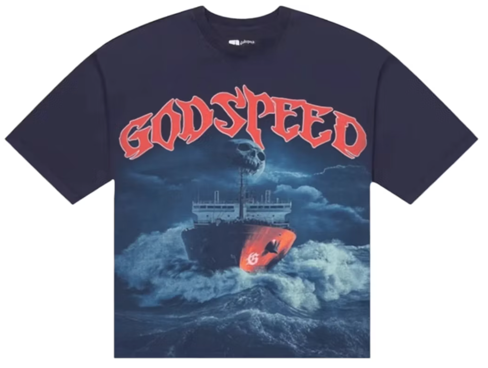Godspeed Sea Sick T-shirt Navy