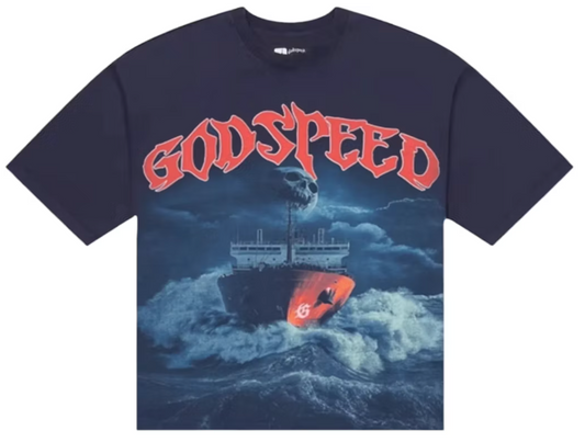 Godspeed Sea Sick T-shirt Navy