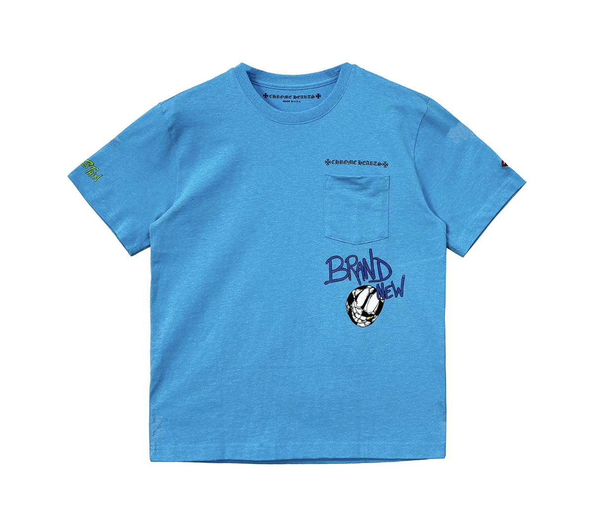 Chrome Hearts Matty Boy Blue Brain New Short Sleeve Tee