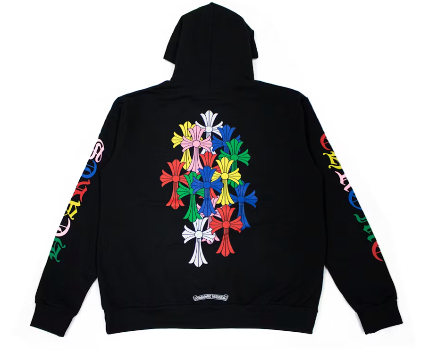 Chrome Hearts Multi Color Cross Cemetery Hoodie Black