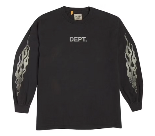 Gallery Dept. Flames L/S T-Shirt Black